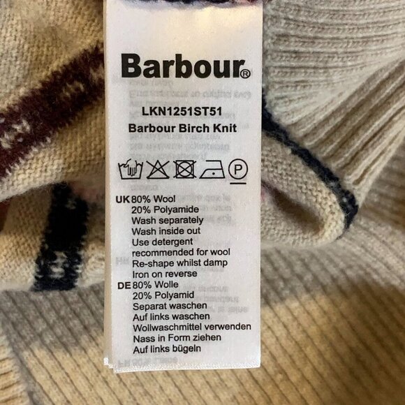 Barbour‎ Women's Birch Knit Fair Isle Crew Neck Wool Blend Sweater Size 14 NWT - Picture 11 of 14